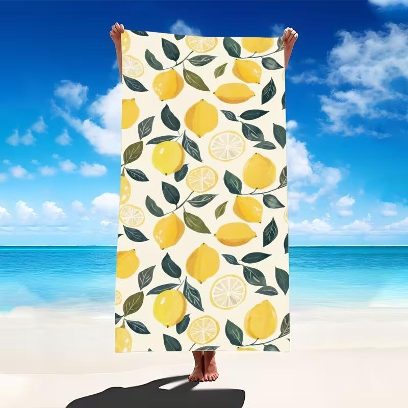 Zomerstrandlaken Citroenprint Sneldrogend Badlaken Buiten Zomer Zwemmen Badlaken Sportlaken