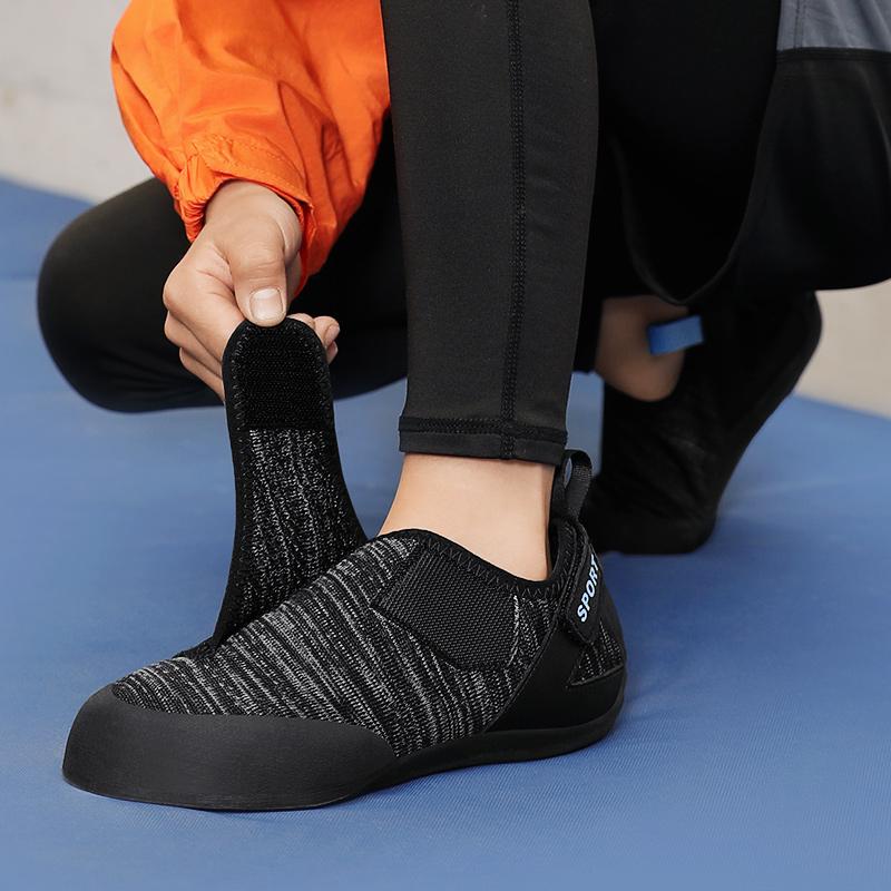 Kinder Kletterschuhe Indoor Bouldertrainingsschuhe Atmungsaktiv Outdoor Jungen und Mädchen Klettverschluss Gummi Obermaterial