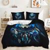 Wolf Dreamcatcher Feathers Floral Colorful Animal Print Duvet Quilt Cover Set
