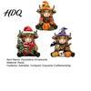 Artistic Home Decorations 3Pcs Highland Cow Figurine Resin Yak Statues for Thanksgiving Christmas Small Gifts Colleagues Farmhouse Tabletop