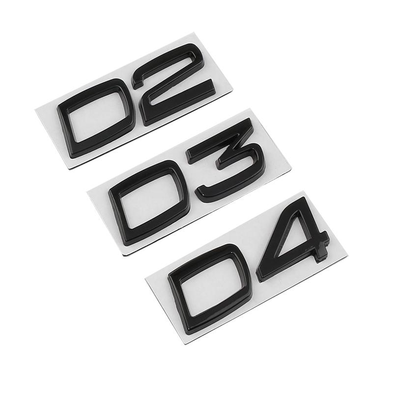 1Pc Car Metal D2 D3 D4 D5 D6 D7 Words Logo Badge Emblem Decals Sticker For Volvo S40 S60 S80 S90 XC40 XC60 XC90 V40 V60 V70 V90 C30