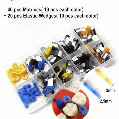 1 Set Dental Metal Matrix Matrices Band Retainerless with Rubber Retainer Dental Orthodontic Material Matrice