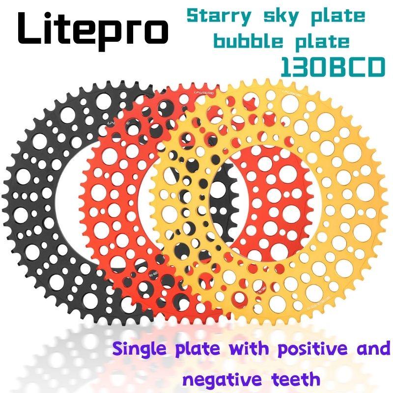 

Звездное небо LITEPRO, звездное небо, 54T, 56T, 58T, шатуны, складная велосипедная звездочка из сплава, 130BCD, положительный и отрицательный зуб
