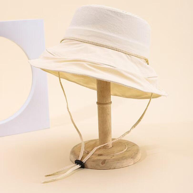 Women'S Bucket Hat Spring Summer Windproof Sunshade Fisherman Cap Female Sunscreen Sun Hat Cloth Foldable Sunhat New