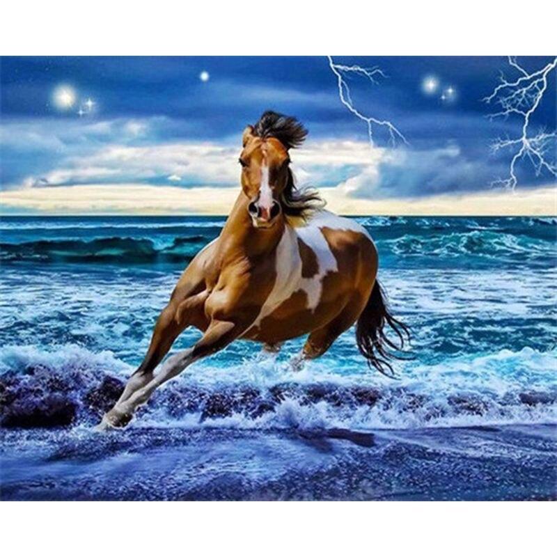 5D Diamond Painting Horse Wall Decors Gift Handmade Sense of Achievement Diy Diamond Embroidery Full Drill  Gemstone
