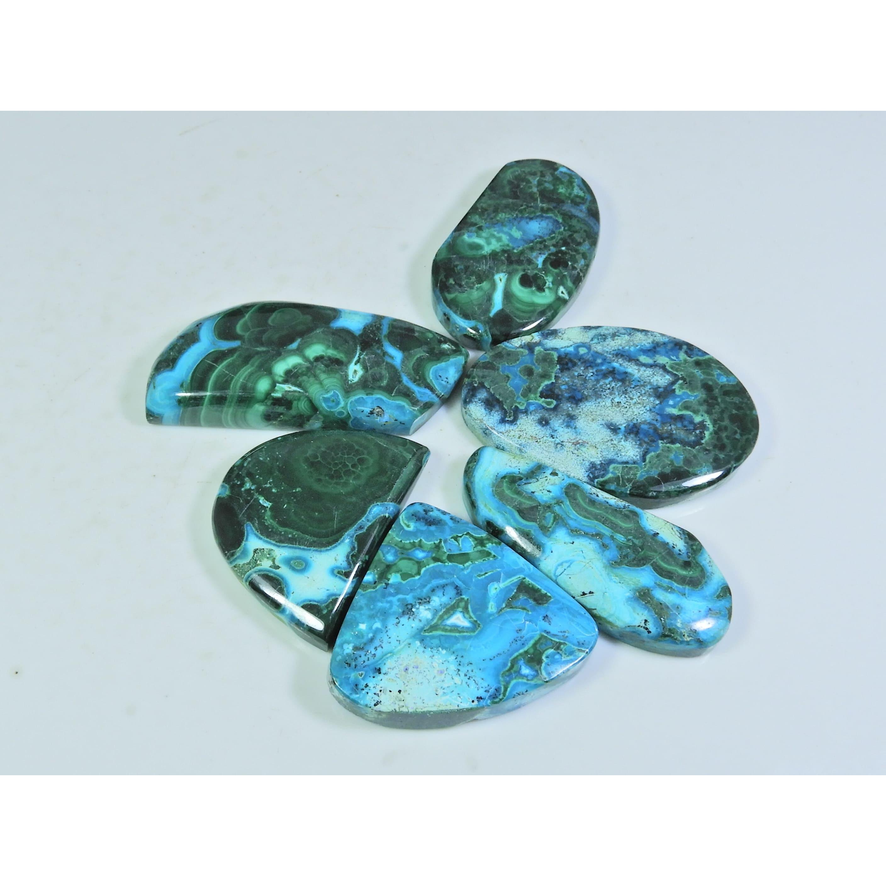 

20X29-24X36MM Natural Chrysocolla Malachite Fancy Cabochon Gemstone 6Pcs Lot C-159