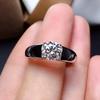 Wosikate Trendy 2-Carat Simulation Moissanite Engagement Ring For Men With Copper-Plated Fashion Jewelry Men'S Daily Finger Ring