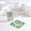 Yaxel Stained Glass Style Cute Mug Microwave Safe Tempered Glass Dishwasher Safe Cup Glass 230ml Made in France Disney Beauty and the Beast 82598