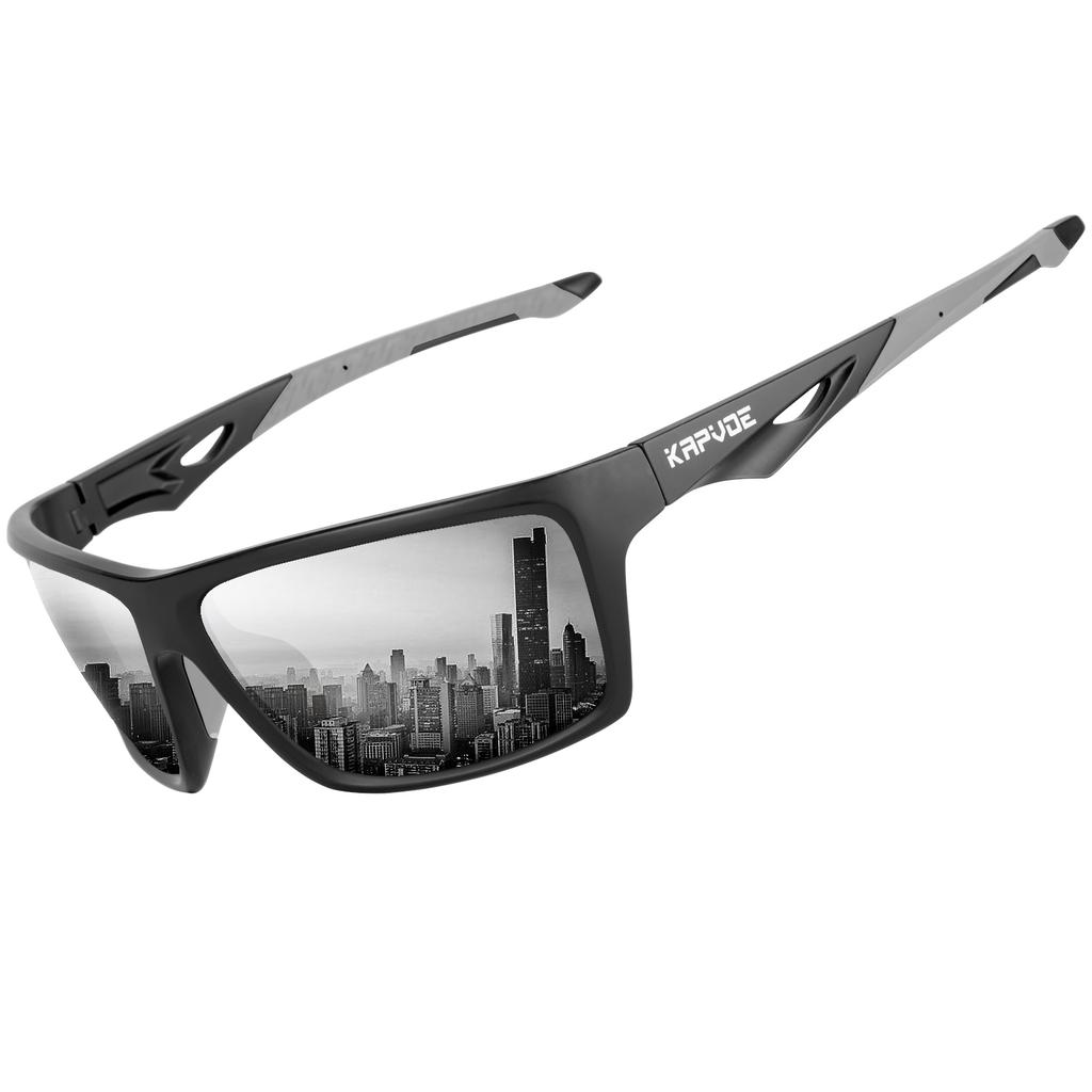 Lunettes de soleil polarisées Kapvoe Mode Sports d'extérieur Lunettes UV400 Lunettes de camping pêche Lunettes de randonnée course à pied pour hommes Cycl