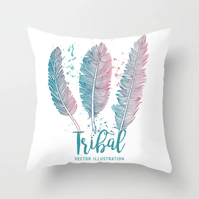 Feather Dream Catcher Pattern Pillow Cushion Cover Car Home Sofa Bed