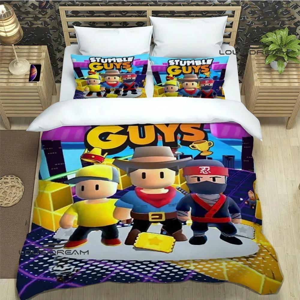 3D-Spiel Cartoon Stumble-guys Bettwäsche-Sets exquisite Bett-Zubehör-Set Bettbezug Tröster-Set Bettwäsche-Set Luxus-Geburtstagsgeschenk