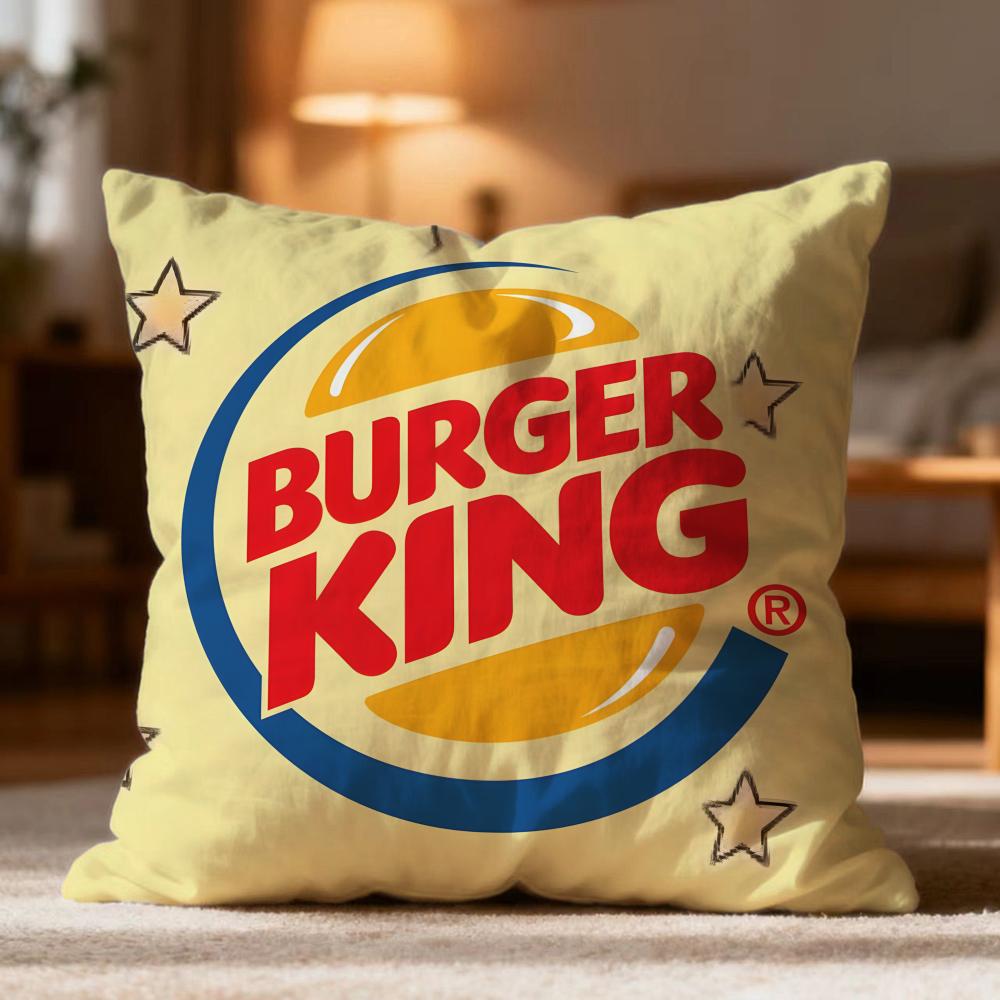 Popular BBurger Kinged Cushion Cover Soft Washable Pillow Case Multi-Scene for Couch Bed Travel Office Use