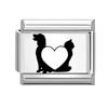 Laser Engraving Black Cartoon Cute Cat Dog DIY Italian Charm Links Fit 9mm Stainless Steel Bracelet Women Jewelry Making Gifts