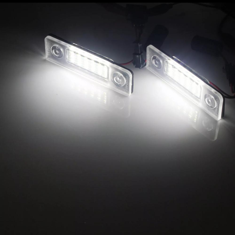 2pcs Car LED Licence Number Plate Light Canbus White OEM1Z0943021For Skoda Octavia 1Z Roomster 5J Car Accessories