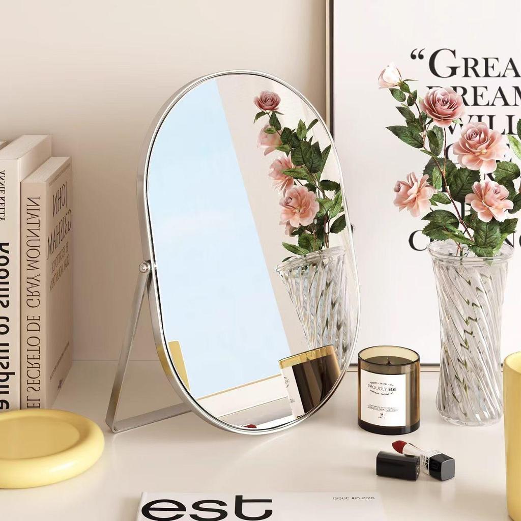 Espejo de Tocador Cuadrado Grande Retro de Hierro Forjado - Acabado Plateado