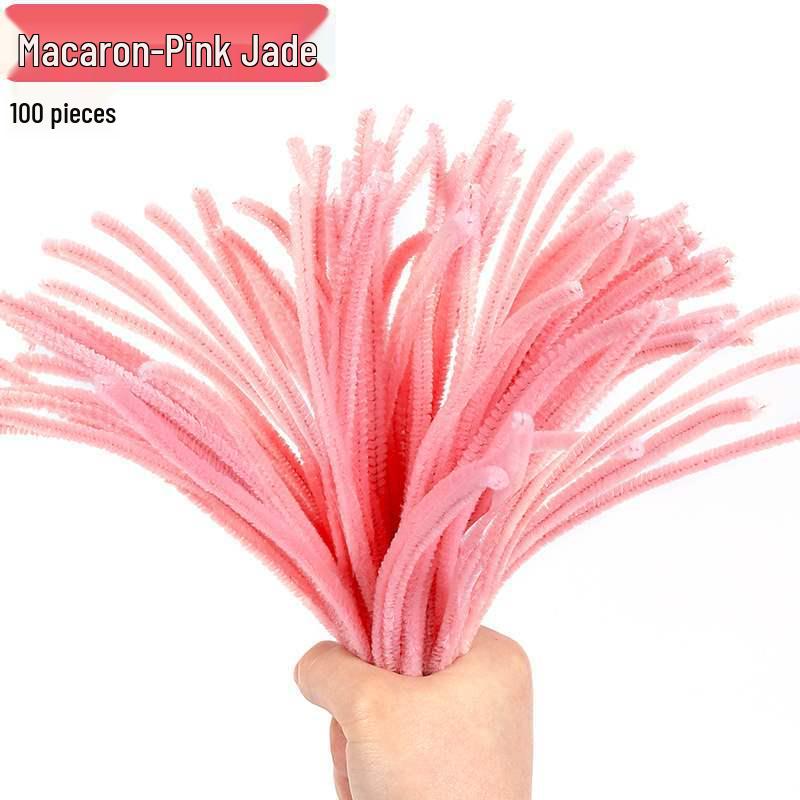 Encrypted Pipe Cleaners: Dense, Thickened 8mm White Strips with Mixed Colors for Handmade DIY Bouquets