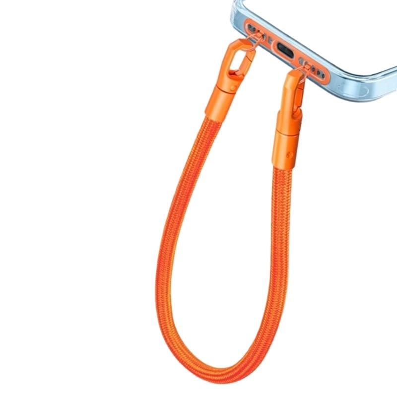 Not Loss Double Hook Phone Lanyard Side Mount Pad Metal Lanyard Clip with Two Rings Corrosion Resistant Clip for Phone
