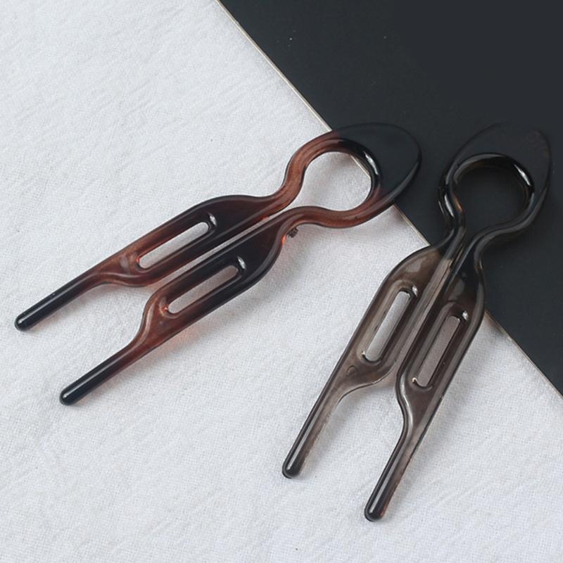 Stilvolle Haarforke Große Französische Harzhaarspange für Damen Elegante Dutt-Styling Haarnadeln Vintage Frisur-Accessoires