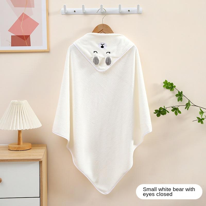 

105x105 см Детское банное полотенце, накидка с капюшоном для новорожденных, быстросохнущее стеганое одеяло, накидка для младенцев, халат с капюшоном белый