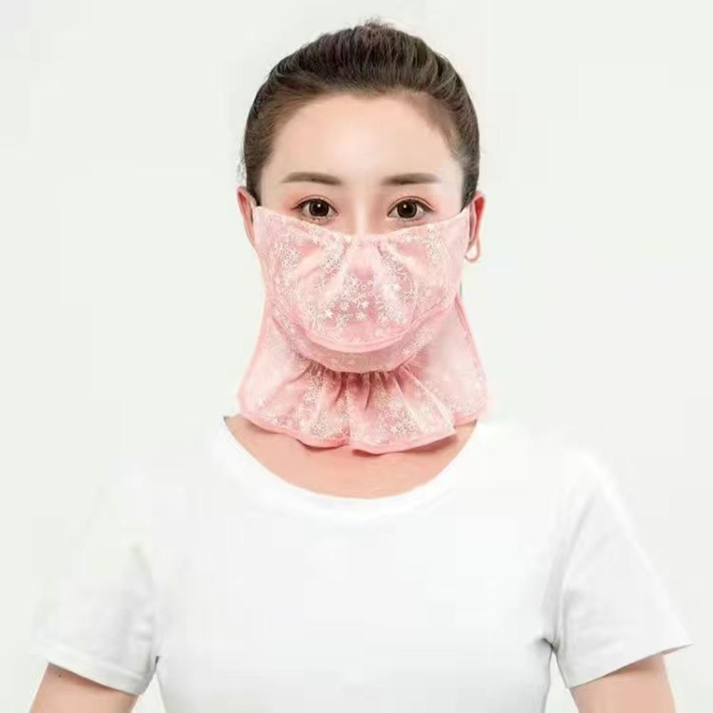

Hot Sale Anti-UV Lace Sunscreen Mask Hanging Ear Breathable Face Cover Scarf Dust-proof Ear Cord Cycling Scarf Outdoor Sports