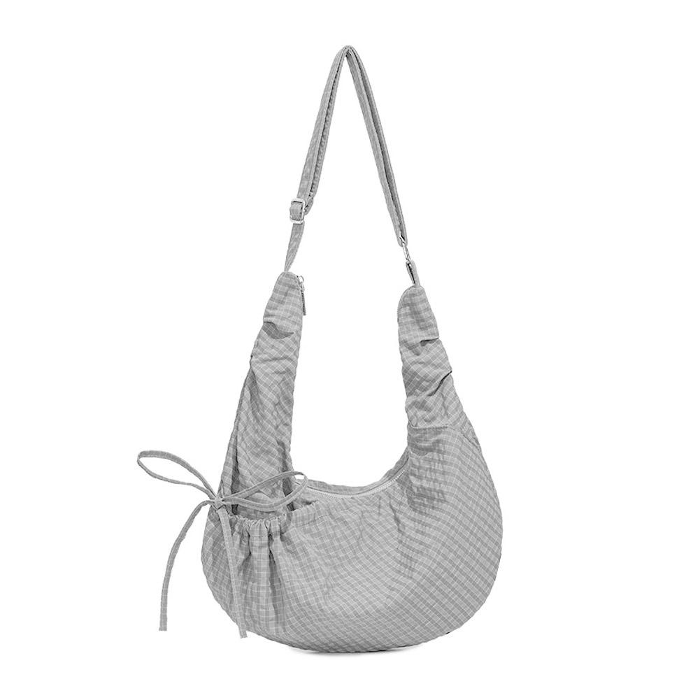 Retro Plaid Crossbody Bag Large Capacity Adjustable Strap Shoulder Bag Casual Daily Dumpling Bag Portable Travel Messenger Bag