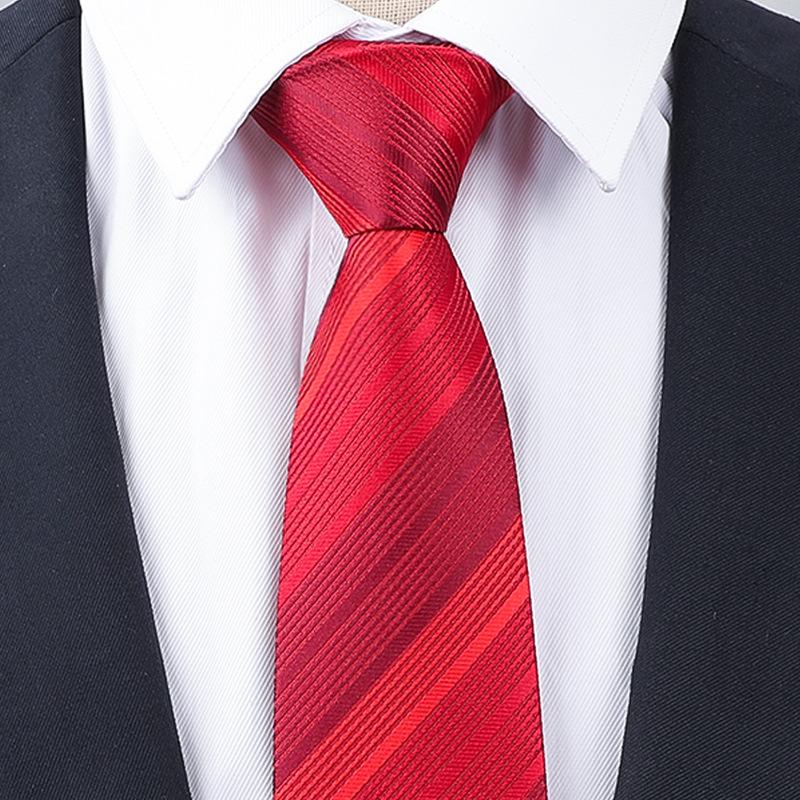 Dress Wedding Tie Men'S 8Cm Groom Wedding Korean Version Burgundy Business Tie Narrow Zipper Lazy Men And Women