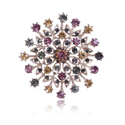 High -End Exquisite European And American Original Single Rhinestone Crystal Multi -Color Large Flower Brooch Clothing Accessories