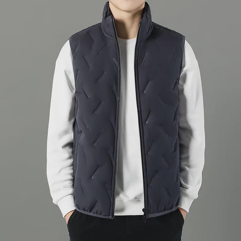 Gilet Homme Ultrasonique en Coton Agneau - Mode Décontractée, Chaud, Gilet Papa Plus Velours