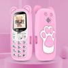 Universal 4G/5G Kids Mini Cartoon Phone with GPS, Anti-Internet Addiction, Elderly Mode, and Bear Paw Silicone Case