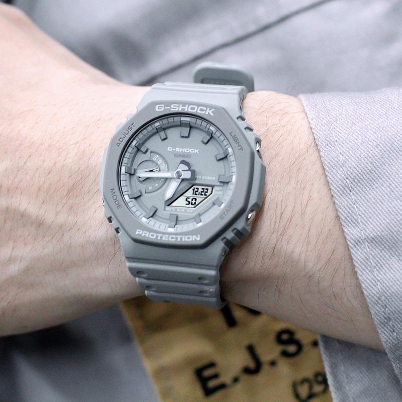 G-SHOCK Earth Tone Retro Dual Display Quartz Watch Men Watches Gray GA-2110ET-8A