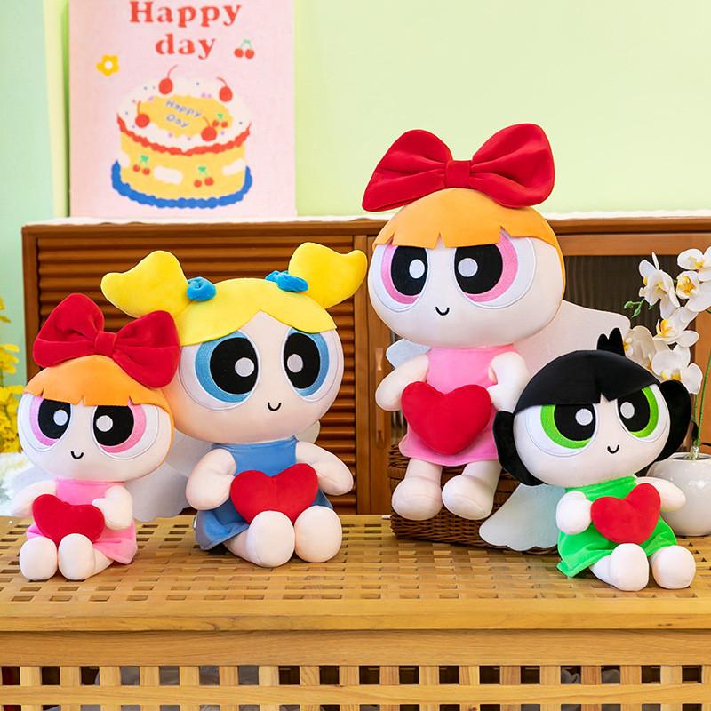 Powerpuff Blossom Girls Bubbles Cute Plush Doll Playroom And Decor Bedroom