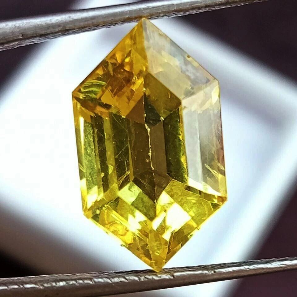 8-10 Ct Natural Yellow Sapphire Fancy Hexagon Fabulous Certified Loose Gemstone