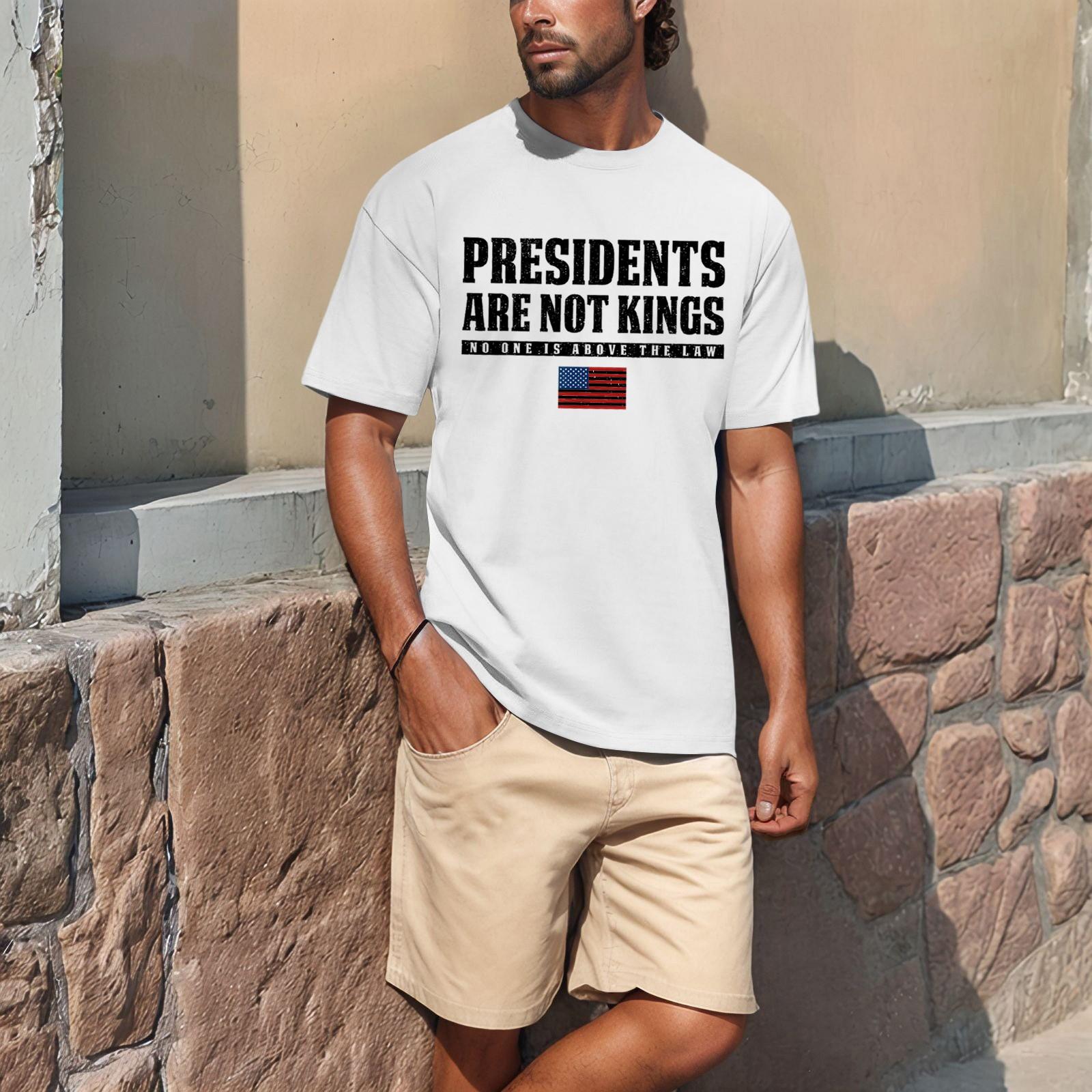 

Летняя мужская популярная футболка с круглым вырезом и коротким рукавом с принтом XL белый