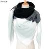 Autumn and Winter New Yellow Grey Cashmere Big Grid Square Scarf Women Double Faced Shawl