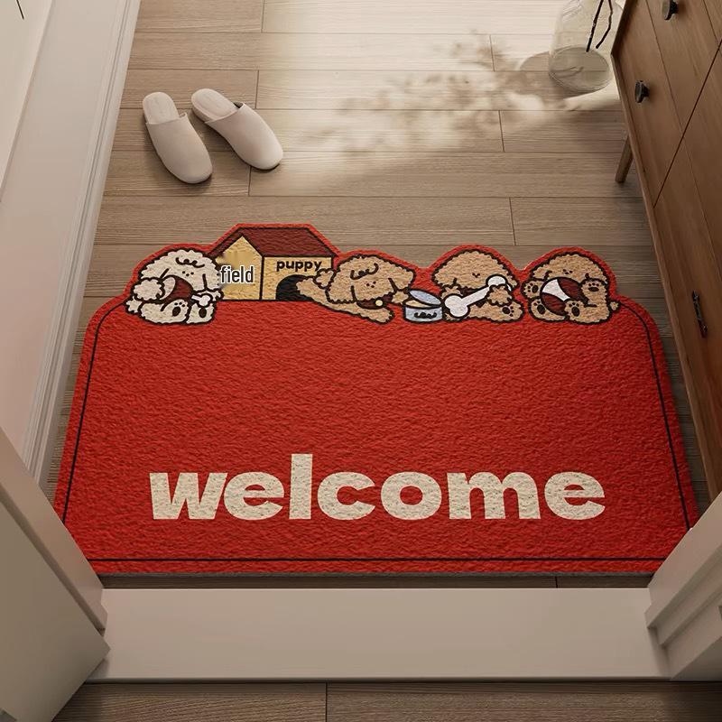 Cartoon Style Wear-Resistant Entrance Door Mat - Easy To Clean Silk Loop for Scraping Mud and Wiping Shoes.