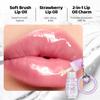 Julystar Cute Strawberry Keychain Lip Oil Moisturizing Clear Glossy Lip Plumper Fruit Flavor Lip Care Lip Gloss with Phone Cord Hair Tie Bag Pendant