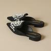 Baotou Half Slippers, Women Wear Pearl Shoes, Lazy People Pedal Cold Slippers