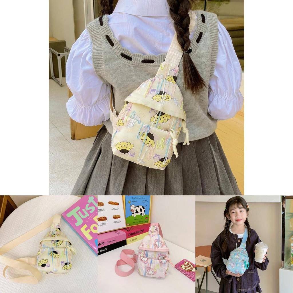 Melody Pompompurin Print Kids Chest Pack With Breathable Nylon For Kindergarten Daily Use