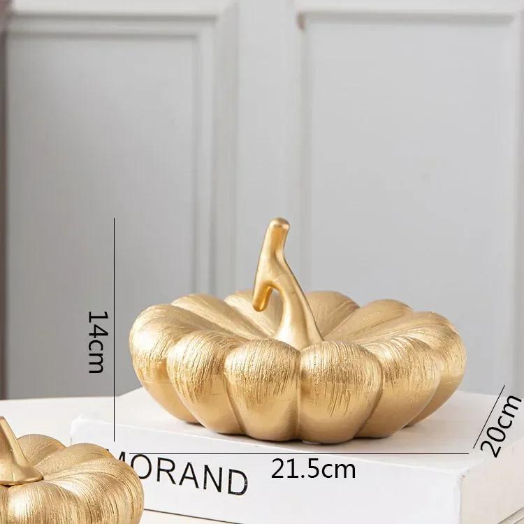 Creative Pumpkin Sculpture Ornaments Ceramic Crafts Desktop Fruit Statues Living Room Figurines Home Decoration Ornaments