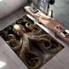 Elegant artistic golden octopus carpet Yoga living room room decor children's crawling mat doormat area rug games mat