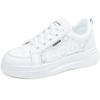Fashion Women's Shoes Summer Fashion Casual White Shoes Lace Breathable Hollow Mesh Platform Flat Shoes Woman Sneakers