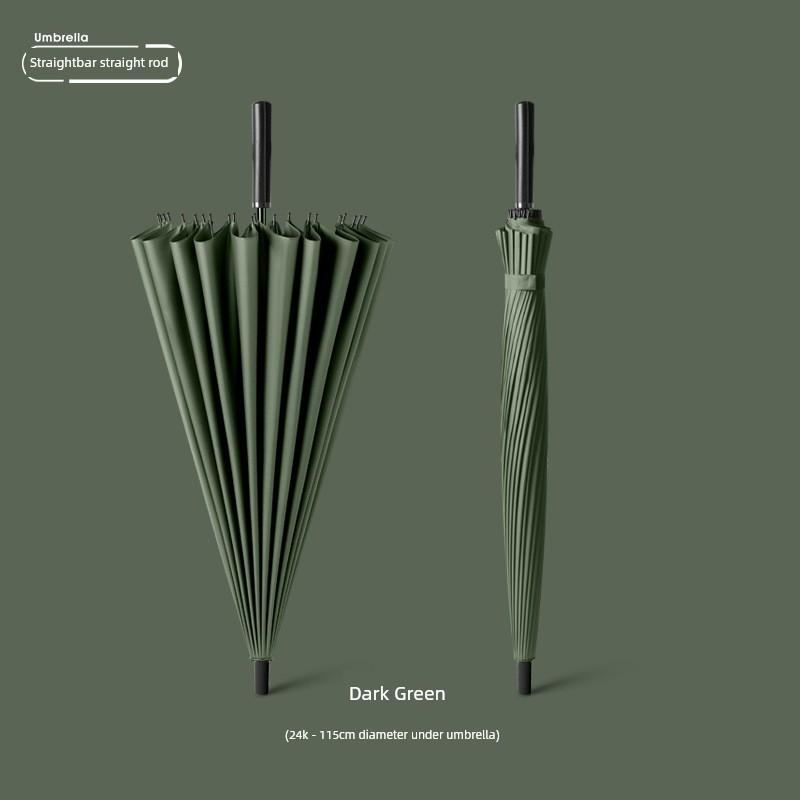 24-Rib Automatic Umbrella, Large Business Straight Umbrella, Double-Handle Factory-Printed Logo Advertising Long-Handle Umbrella