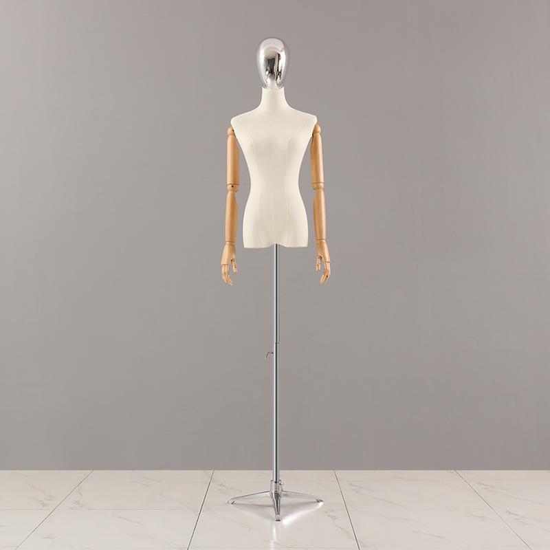 Korean Style Electroplated Female Torso Mannequin for Clothing Display