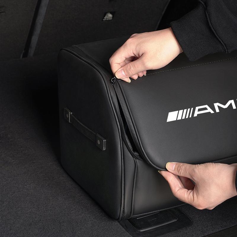 JBCR1 Car High-capacity Leather Storage Bag Car Trunk Organizing Box For Mercedes Benz AMG W203 W206 W220 W205 W211 W212 W201 W168 GLC