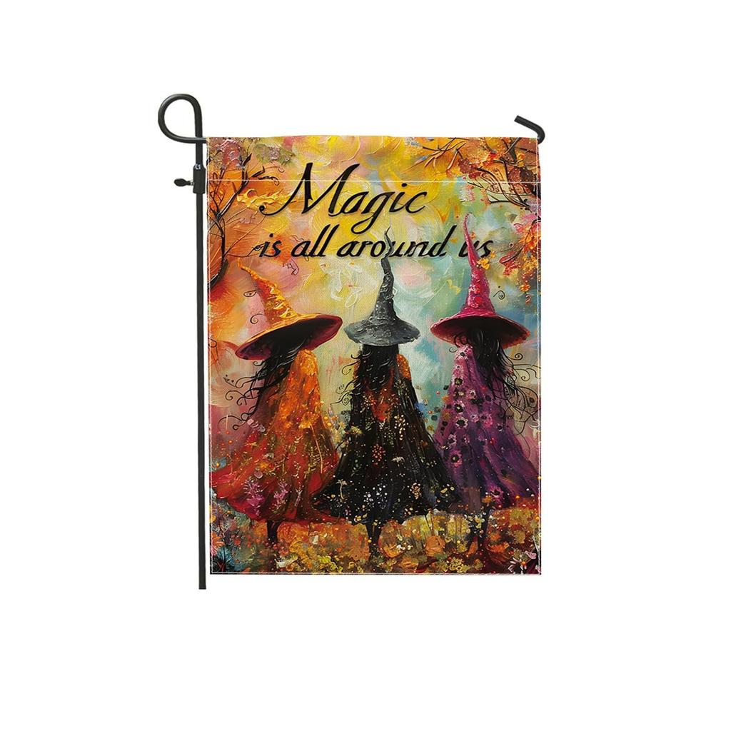 Steag de grădină de Halloween 11,8x1,7 inch vertical, față-verso, decorațiune sezonieră pentru curte, pentru uz exterior