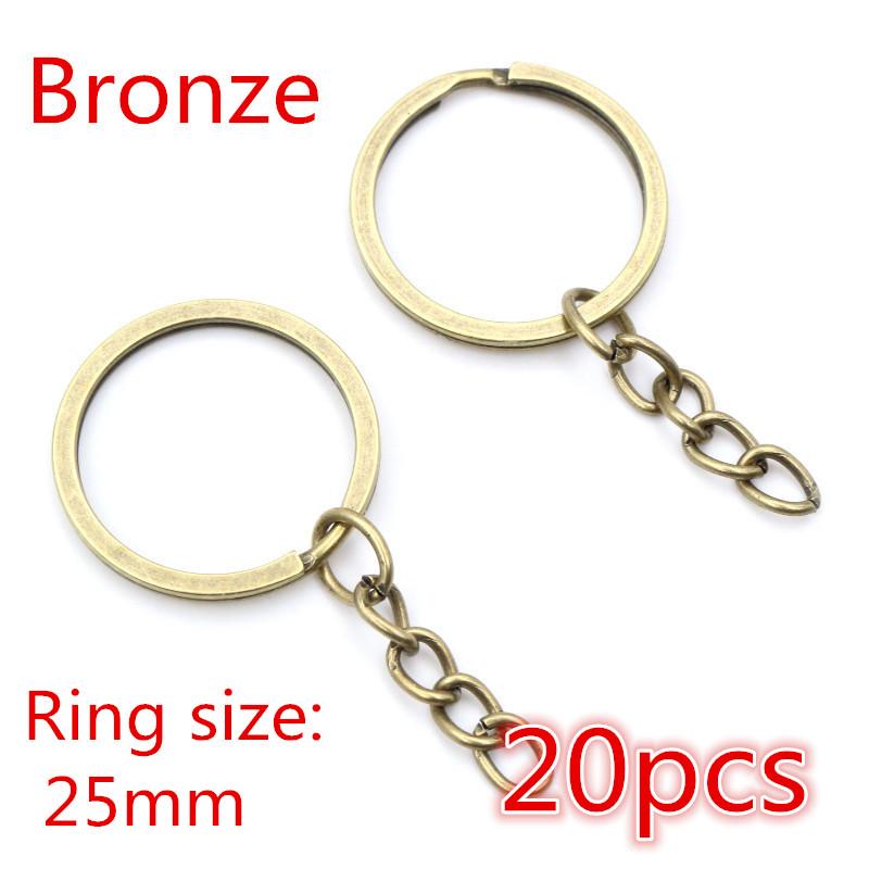 20pcs 25mm 28mm 30mm Rings Keychain Key Ring Chain Multi-colors Round DIY Jewelry Making Accessories Findings