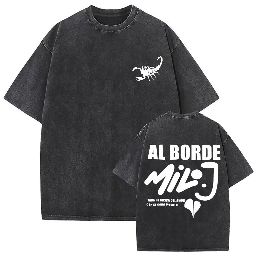Gewaschenes Vintage Rapper Milo J La Vida Era Mas Corta Album Grafik T-Shirt Herren Damen Hip Hop Mode Popmusik T-Shirts Streetwear