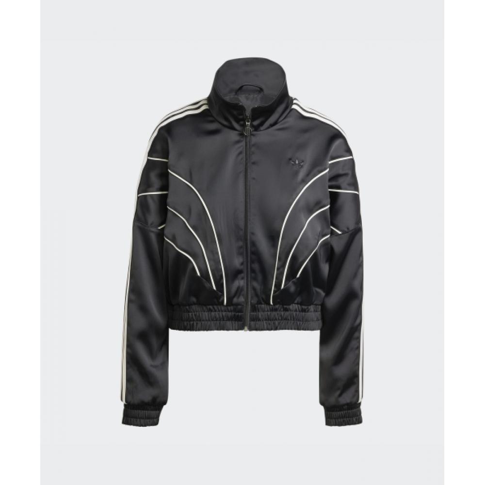 Adidas Piping Loose Crop Track Top Black Iw5678