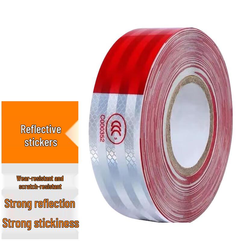 Jinsu Red & White Reflective Warning Tape
