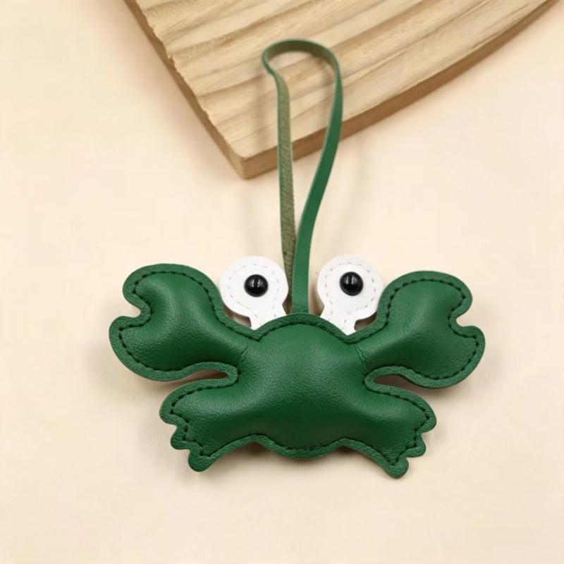 Creative Crab Keychain Scratch Resistant PU Leather Key Ring Hawaii Trip Souvenir Perfect Gift for Collectors